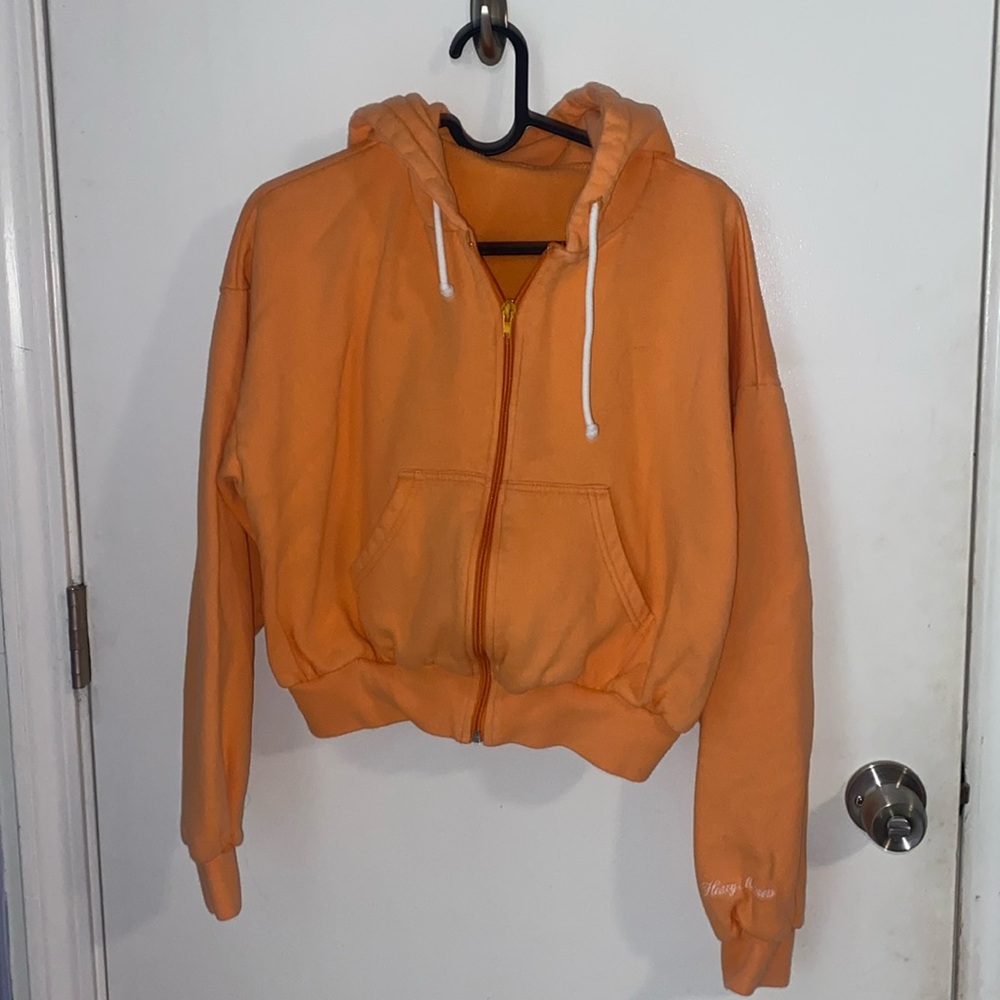 Heavy Manners Clementine Zip Up Crop Hoodie
